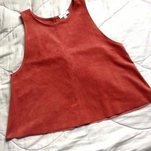 Aritzia: Wilfred Vegan Suede Cropped Rust Tank